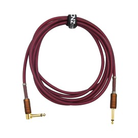 CNZ Audio 10 ft PVC Instrument Cable - Maroon - 1/4 in, Straight to Right, Electric Guitar/Bass/Speaker Cord, Braided Shield, Gold Tips & Transparent Tone for Pure Awesomeness!!