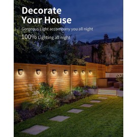 oditton Solar Deck Light, Outdoor Solar Light, LED Outdoor Solar Light, 2 Modes, Outdoor Solar Light, IP65 Waterproof, Solar Spotlight for Garden, Patio, Path, Porch, Stairs, Wall, 1 Pack