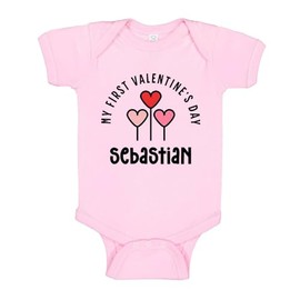 TATY Kids My First Valentine's Day Sebastian Baby Infant One Piece Bodysuit 18 Months Light Pink