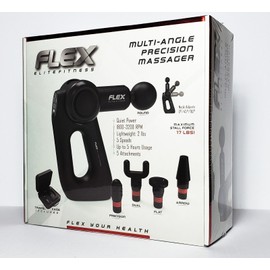 Flex Elite Fitness Multi Angle Precision Massager, 5 Attachments & Travel Case