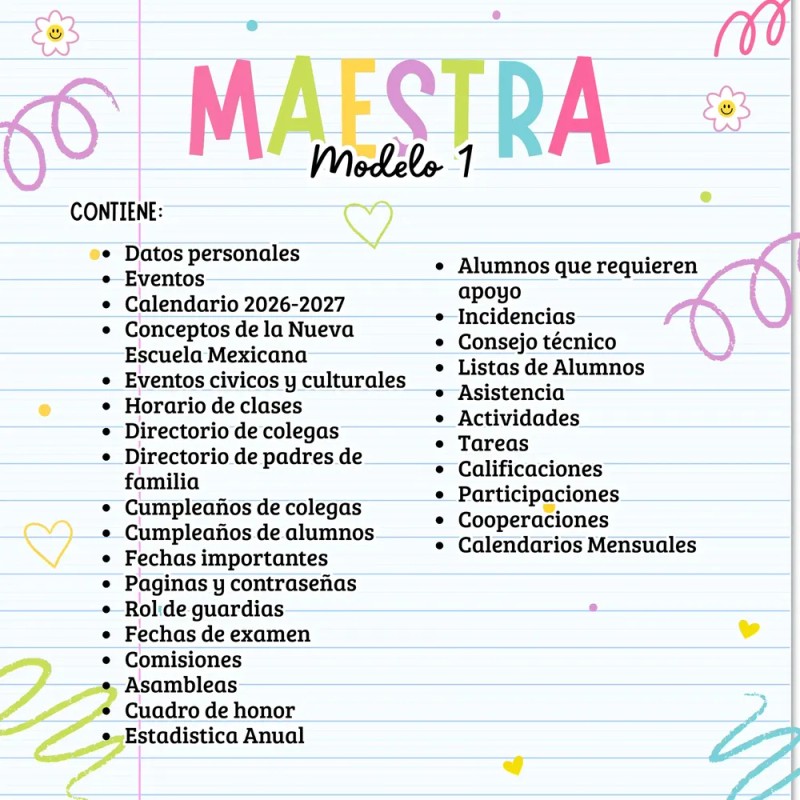Agenda Maestros Directiva Personalizada 2026-2027 Modelo 1