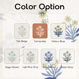 Spring Mustard Yellow Curtains for Living Room,Sheer Flower Pattern Retro Floral Pretty Mid Century Modern Curtains for Bedroom Window 2 Panel Sets,52 x 84 Inches Long,Yellow and Blue