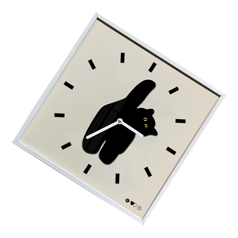 Wall Clock Innovative Nordic Style Cute Cat Pattern Silent Prevents