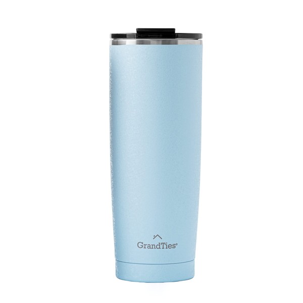 GRANDTIES Premium Drinkware Vacuum Insulated Tumbler Stainless Steel Takeout Tumbler 590ml - Car Cup Holder Compatible & Easy Open Mouth (Glacier Lake Snowy)