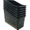 Teacher Created Resources Black Confetti Plastic Book Bins - 6