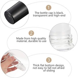 LiZEROGDAX 2Pcs 50ML Black Clear Empty Glass Essential Oil Roller Bottles Vials Containers Refillable Roll-on Bottles with Refillable Containers Tools and Accessories