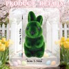 2Pcs Moss Flocked Bunny Easter Decorations 11CM Moss Rabbit Grass