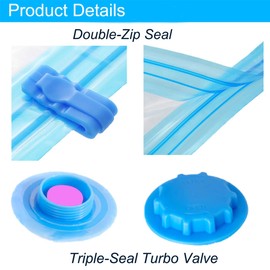 Vacuum Storage Bags Space Saving Bags for Comforters Clothes Pillow Bedding Blanket Storage, Double Zip Lock Seal Leak Valve (4 Pack Medium - 28 * 20 inches)