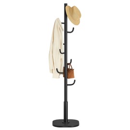 SONGMICS HOME Cactus-Shaped Coat Rack, Freestanding, Stand with 8 Sturdy Hooks, with Curved Ends, 69 Inches Tall, for Clothes, Hats, Bags, Ink Black URCR039B01