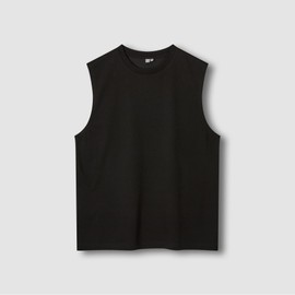 JAJU [JAJU] Men's JAJU AIR Cotton Muscle Fit Sleeveless T-shirt_Black