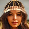JAKAWIN Sequin Head Chain Jewelry Gold Egyptian Headpiece for Women