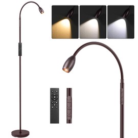 Reading Floor Lamp, 72" Tall LED Lamp with Flexible Gooseneck, Dimmable Zoomable Spotlight, Adjustable Color Beam Standing Lamp, Touch & Remote Control, Task Craft Living Room (Oil-Rubbed Bronze)