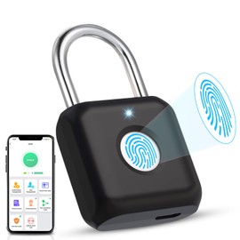 Fingerprint Padlock eLinkSmart APP Fingerprint Smart Lock Biometric Padlock USB Charging Padlock Small Gym Locker School Office Storage Box