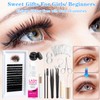 15pcs Beginner DIY Eye Lash Extension Kit, 8-15mm C Curl