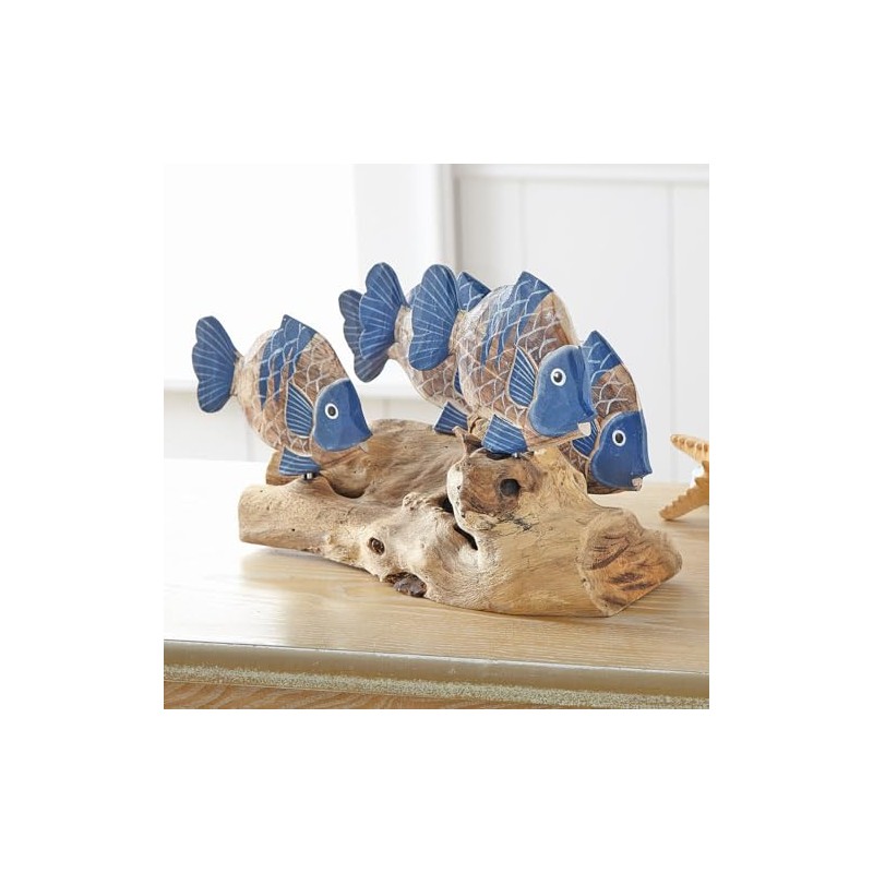 BLACK FOREST DECOR - Tabletop Driftwood Fish Sculpture - Natural