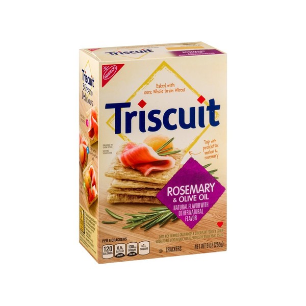 Triscuit Rosemary and Olive Oil Crackers, Non-GMO, 9 Ounce (Pack of 12)