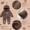 Unisex Infant Baby Snowsuit Cute Cartoon Bear Jumpsuit Fleece Romper