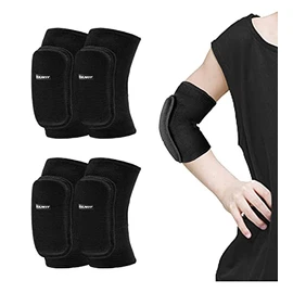EULANT 2 Pairs Soft Elbow Pads for Children,Stretchy Elbow Protectors,Adults Cotton Elbow Guard for Volleyball Wrestling Scooter Skating Breakdance,Toddler Knee Pads for Crawling/Learning to Run