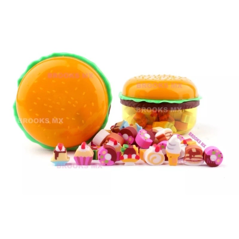 Laxia 2 Estuches Hamburguesa Con Gomas Mini Aroma Kawaii Borrador