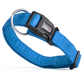 Dogline M8004-2 Collar de Microfibra, Mediano, Azul