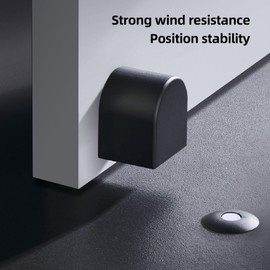 Luocute Magnetic Door Stopper Windproof, Upgrade Punchfree Mechanical Silent Floor Door Stop, Stop for Bottom of, Magnetic Catch Holder to Keep Open, with 3 Screws