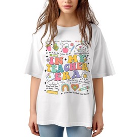 in My Teacher Era Shirt – Back to School Shirt for Women – Teacher Shirts – Back to School T-Shirt – First Day of School Outfit – Gifts for Teachers (White,M)