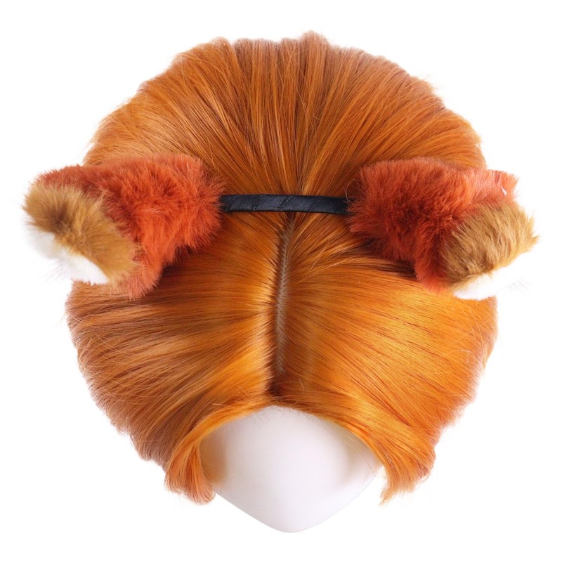 16 inch Short Orange Wig Men and Women Fluffy Layered
