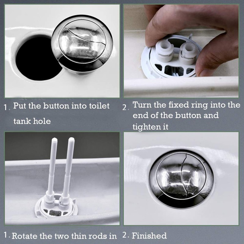 2 Pcs Standard 38 mm Toilet Buttons with Four Rods