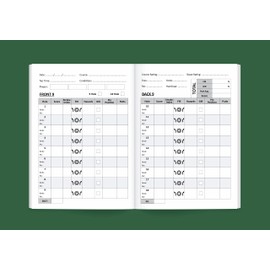 Two Golf Log Pocket Notebooks - Progress Tracker, 50 Detailed Rounds, Yardage Section, Golf Terminology & Game Formats