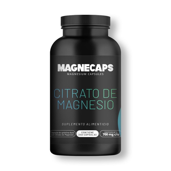 Citrato de Magnesio. Alta absorción con 240 cápsulas. Magnecaps de Magneshot.