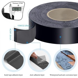 LAOJU Joist Tape for Decking Butyl Seal Tape Waterproof Deck Joist Tape Self-Adhesive Roof Flashing Tape for Wood Beam Deck Joist, 1.57 Inch x 32.8 Feet