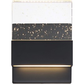NUVO 62/1511 Ellusion LED Small Wall Sconce Matte Black Finish with Seeded Glass, 15W, 6.38x2.50x4.75
