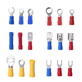 Tiardey Electrical Connectors, Crimp Connectors 350 Pcs, Cable Lugs Set, Crimp Spade Bullet Cable Ring Wire Connectors, 0.5-1.5/1.5-2.5/4-6mm2 Male/Female Insulated Terminal