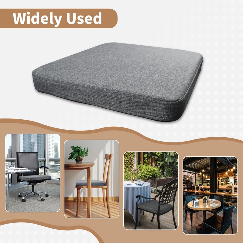 BOOSDEN Thick Chair Cushions, Memory Foam Seat Cushion,Removable Soft Non-Slip