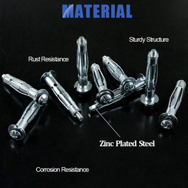 M4 x 38 Cavity Metal Dubel Metal Cavity Dowels (Pack of 10) Dubel with Screw for Attaching Plasterboard, Pictures, Drywall, Curtain Rails in Panel Building Materials (38 mm) M4 x 38