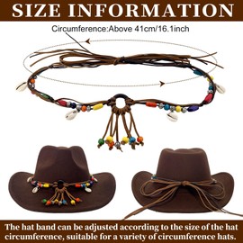 nemokamai Cowboy Hat Bands for Men Women, Braided Hatbands Belt for Straw/Sun/Beach Hats Multicolor