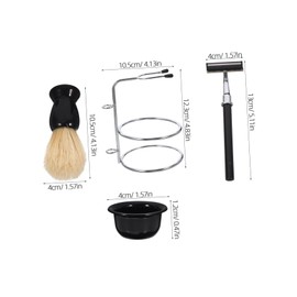 Baluue 1set Ergonomic Shaving Bowl Brush Stand Manual Shaving Kit for Men Stylish Easy to Use
