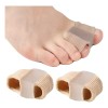 Separador Dedo Pie Forro Gel Doble Bucle Corrector Juanete Marrón