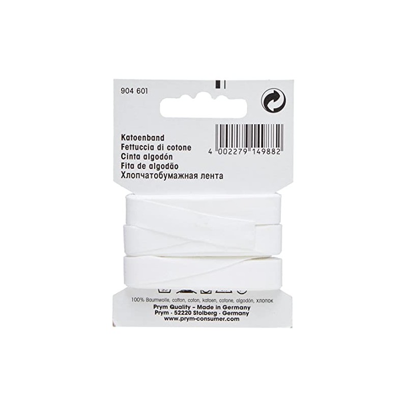 Prym PRYM_904601-1 Cotton Tape 10 mm White