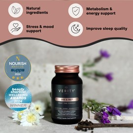 Verity Labs Zen & Me Nervous System Support Night Supplement, Natural Stress Relief | Sleep Support Calm Mood Relax | 17 Key Nutrients - Ashwagandha, Magnesium, Astaxanthin, Vitamin B6, Lemon Balm, Glycine