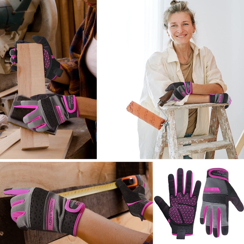 Women Safety Work Gloves Utility Touch Screen Working Grip Glove