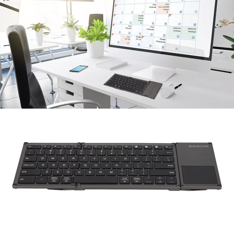 Wireless Keyboard 78 Keys Ultra Thin Folding Design Keyboard with