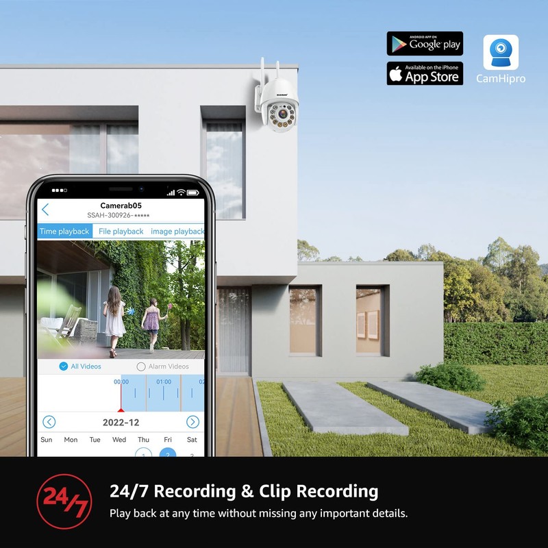 BOAVISION 2K Security Camera Outdoor, 2Pack Wireless WiFi IP Camera