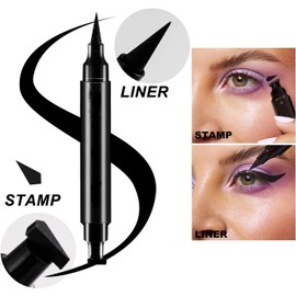 Delineador de Ojos Delineador Negro Delineador Líquido Larga Duración, Lápiz de Ojos de Maquillaje con Alas, Cat Eye Delineador Plumón (1pcs)