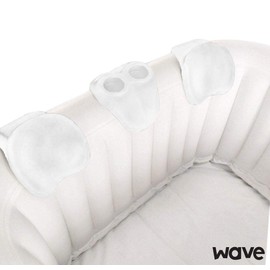 WAVE Spa Inflatable Hot Tub Head Rest Pillow, Spa Neck and Head Support, White/Grey Headrest - 1 Pack