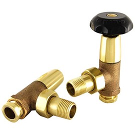 SMR Bathrooms BRAD-1/2-B Bradley Bronze Old School Radiator Valves (Angled Manual), Polished Brass