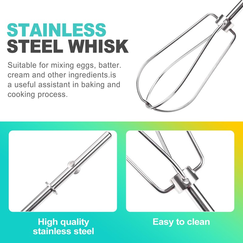 KornaDoz 2 Pack Heavy Duty Stainless Steel Hand Mixer Beaters,