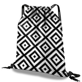 Deokke Drawstring Backpack Draw String Bag Waterproof for Sports Gym Beach Travel Cute Aesthetic Sackpack Men Women (13"×17") (S20-Black)