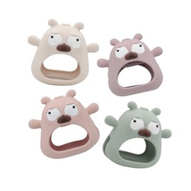 Kool Baby Mordedera/Mordedor de silicón para bebé Mod. MASCOTA 4 piezas diferentes colores