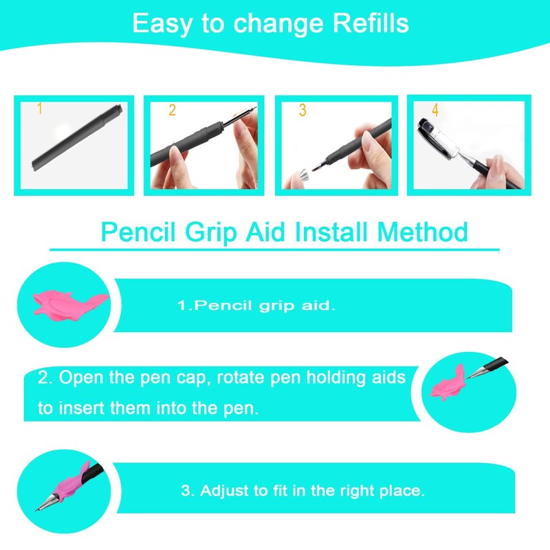Disappearing Ink Pens Set with 20 Refills, 2 Pens &